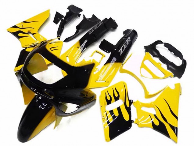 Descuento Carenados Moto Kawasaki ZZR400 1993-2007 - Amarillo Negro Llama