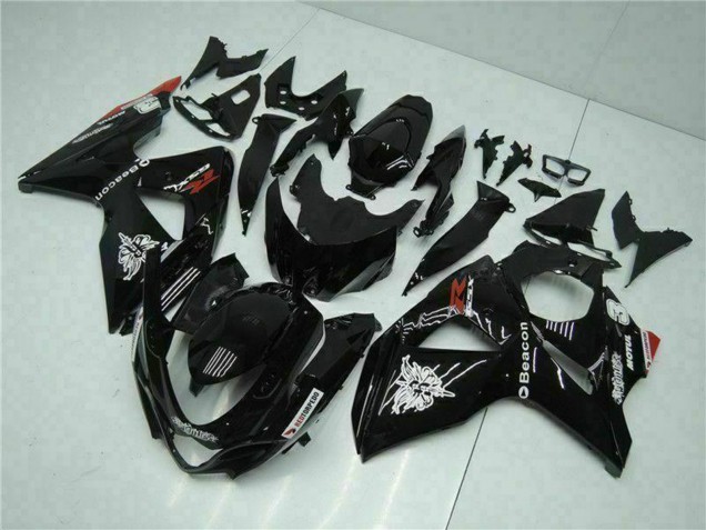 Descuento Carenados Moto Suzuki GSXR 1000 2009-2016 - Negro Brillante Rojo Faro Motul