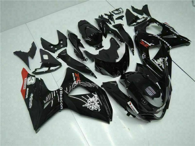 Descuento Carenados Moto Suzuki GSXR 1000 2009-2016 - Negro Brillante Rojo Faro Motul