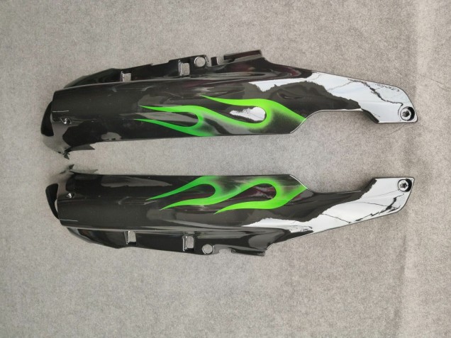 Descuento Carenados Moto Kawasaki ZZR1100 1993-2003 - Negro Brillante Verde Llama
