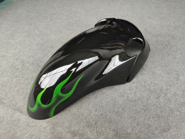 Descuento Carenados Moto Kawasaki ZZR1100 1993-2003 - Negro Brillante Verde Llama