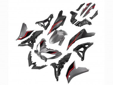 Descuento Carenados Moto Kawasaki Versys 650 2022-2025 - Gris Rojo Negro