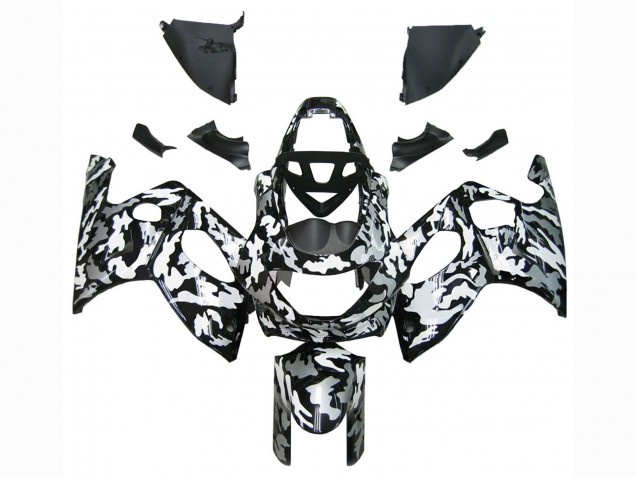 Descuento Carenados Moto Yamaha YZF600R Thundercat 1996-2007 - Negro Blanco Gris Camouflage