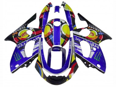 Descuento Carenados Moto Yamaha YZF600R Thundercat 1996-2007 - Azul Negro Blanco Amarillo Monstruo 46