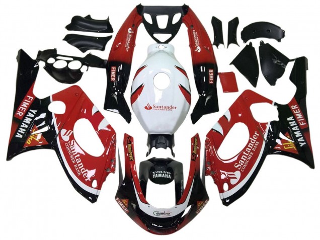 Descuento Carenados Moto Yamaha YZF600R Thundercat 1996-2007 - Negro Brillante Rojo Blanco Volvo Fimer Santander