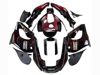 Descuento Carenados Moto Yamaha YZF 1000R Thunderace 1997-2007 - Negro Rojo Oscuro Llama