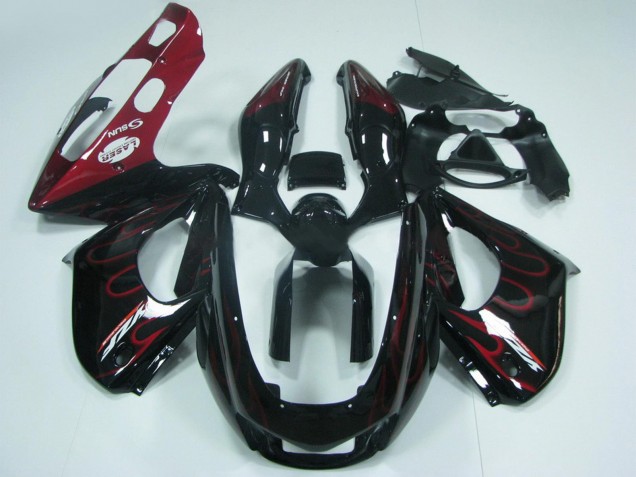 Descuento Carenados Moto Yamaha YZF 1000R Thunderace 1997-2007 - Negro Rojo Llama