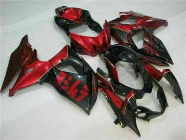 Descuento Carenados Moto Suzuki GSXR 1000 2009-2016 - Rojo Negro Brillante