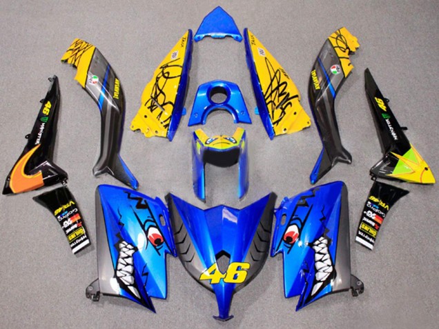 Descuento Carenados Moto Yamaha TMAX530 2012-2014 - Azul Amarillo Negro Tiburón 46