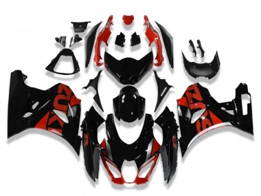 Descuento Carenados Moto Suzuki GSXR 1000 2017-2024 - Negro Brillante Rojo