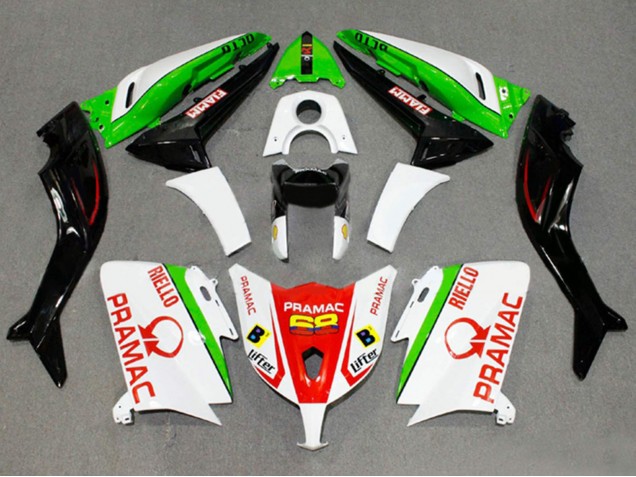 Descuento Carenados Moto Yamaha TMAX530 2012-2014 - Blanco Rojo Verde Pramac Fiamm