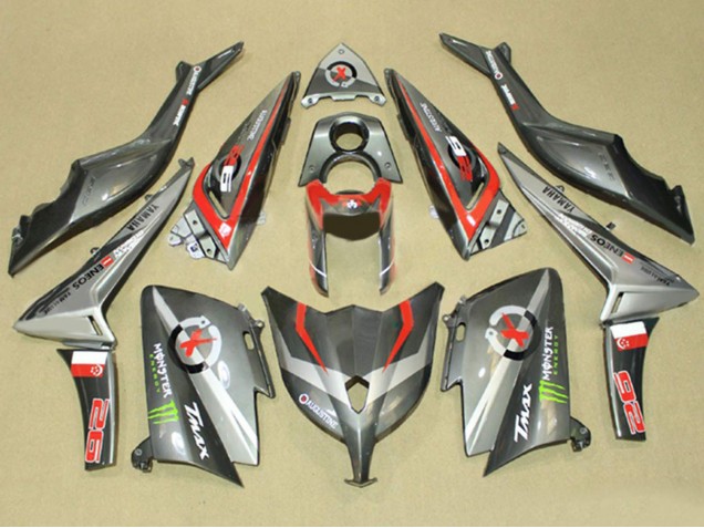 Descuento Carenados Moto Yamaha TMAX530 2012-2014 - Gris Rojo Monstruo ENEOS