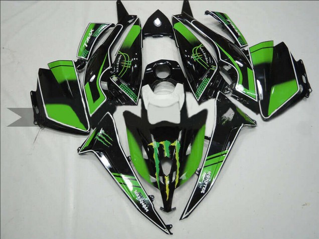 Descuento Carenados Moto Yamaha TMAX530 2012-2014 - Negro Brillante Verde Monstruo