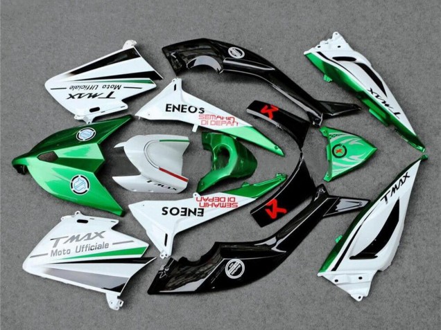 Descuento Carenados Moto Yamaha TMAX530 2012-2014 - Blanco Verde Negro Semakin Didepan ENEOS
