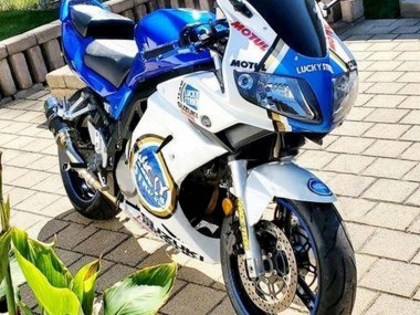 Descuento Carenados Moto Suzuki SV650 2003-2013 - Blanco Azul Lucky Strike Motul