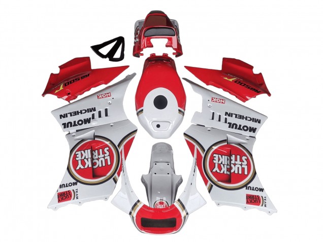 Descuento Carenados Moto Suzuki RG400 RG500 RG400/500 1984-1987 - Blanco Rojo Lucky Strike Motul Michelin