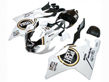 Descuento Carenados Moto Aprilia RSV1000 2003-2006 - Blanco Negro Lucky Strike Motul Michelin