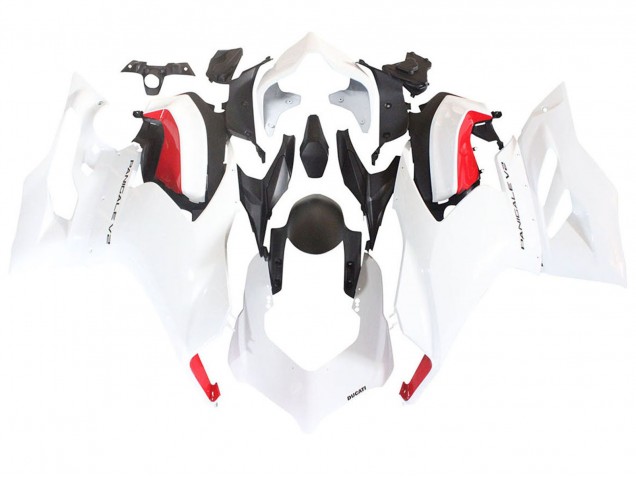 Descuento Carenados Moto Ducati Panigale V2 2020-2024 - Blanco Rojo Negro Mate