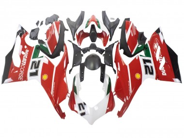 Descuento Carenados Moto Ducati Panigale V2 2020-2024 - Blanco Rojo Verde Negro Mate Corse 21
