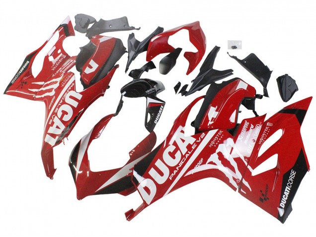 Descuento Carenados Moto Ducati Panigale V2 2020-2024 - Rojo Negro Brillante Monstruo Corse