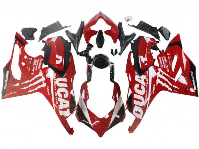 Descuento Carenados Moto Ducati Panigale V2 2020-2024 - Rojo Negro Brillante Monstruo Corse