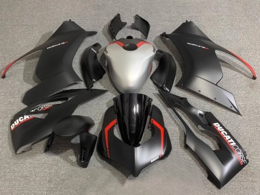 Descuento Carenados Moto Ducati Panigale V2 2020-2024 - Plata Rojo Negro Mate Corse