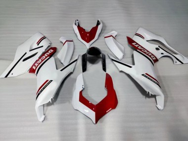 Descuento Carenados Moto Ducati Panigale V2 2020-2024 - Blanco Rojo Negro Brillante
