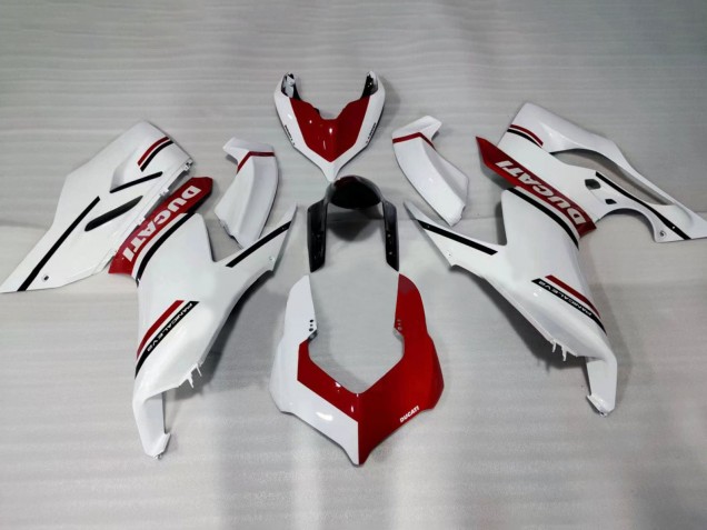 Descuento Carenados Moto Ducati Panigale V2 2020-2024 - Blanco Rojo Negro Brillante