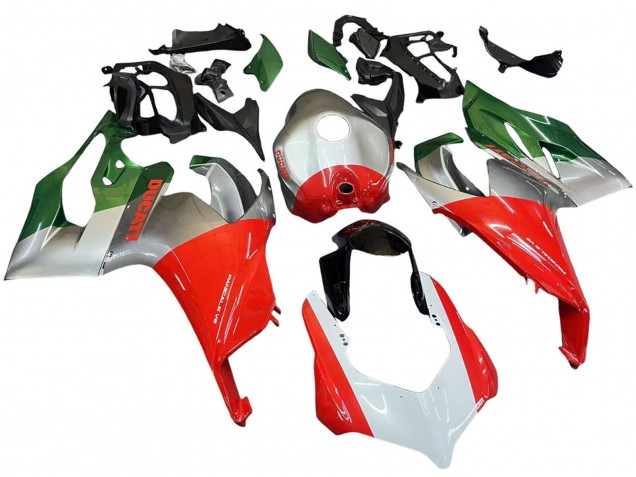 Descuento Carenados Moto Ducati Panigale V2 2020-2024 - Plata Rojo Verde