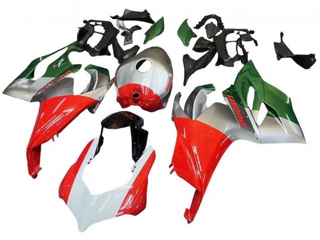Descuento Carenados Moto Ducati Panigale V2 2020-2024 - Plata Rojo Verde