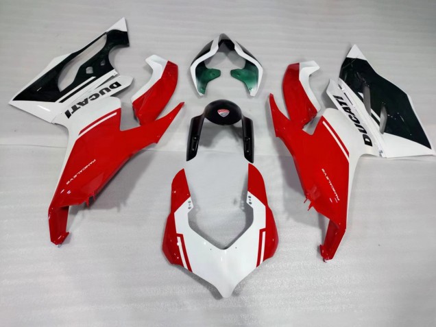 Descuento Carenados Moto Ducati Panigale V2 2020-2024 - Blanco Rojo Verde Negro Brillante