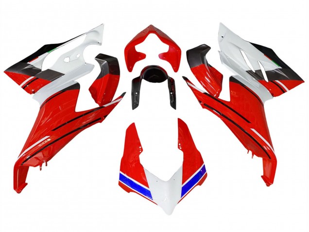 Descuento Carenados Moto Ducati Panigale V2 2020-2024 - Blanco Rojo Azul Negro Brillante