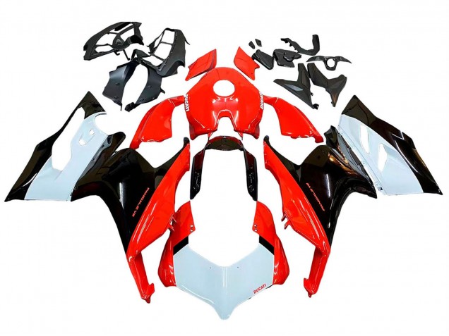 Descuento Kits Carenado Moto Ducati Panigale V2 2020-2024 - Blanco Rojo Negro Brillante
