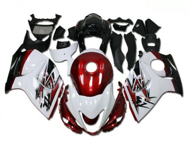 Descuento Carenados Moto Suzuki GSXR 1300 Hayabusa 2008-2020 - Blanco Rojo Negro