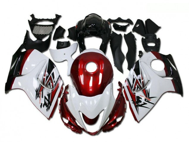 Descuento Carenados Moto Suzuki GSXR 1300 Hayabusa 2008-2020 - Blanco Rojo Negro