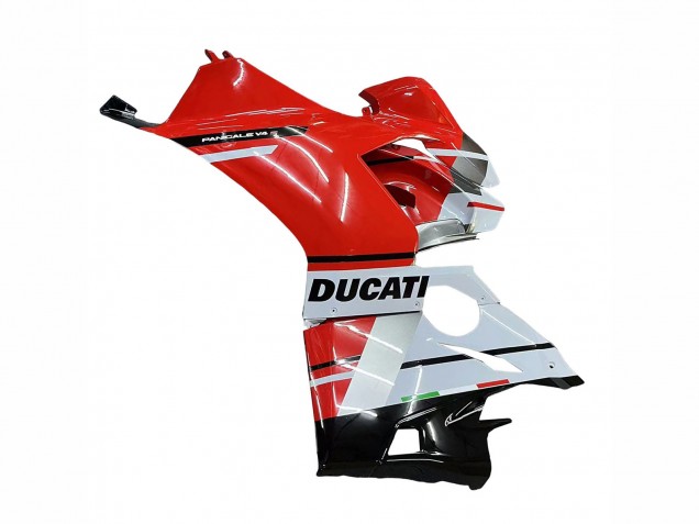 Descuento Carenados Moto Ducati Panigale V4 V4S 2018-2019 - Blanco Plata Rojo Negro Brillante