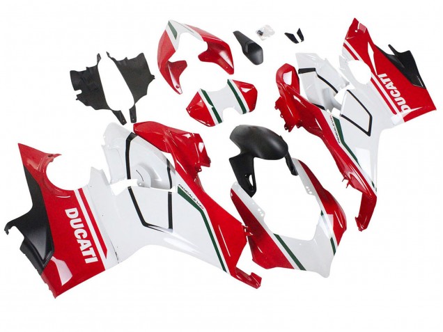 Descuento Carenados Moto Ducati Panigale V4 V4S 2018-2019 - Blanco Rojo Negro Mate