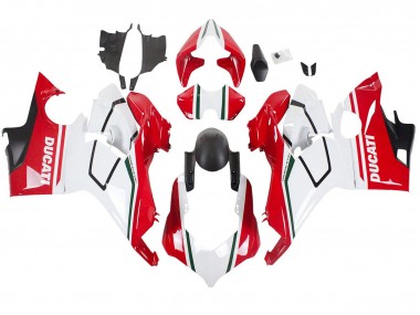 Descuento Carenados Moto Ducati Panigale V4 V4S 2018-2019 - Blanco Rojo Negro Mate