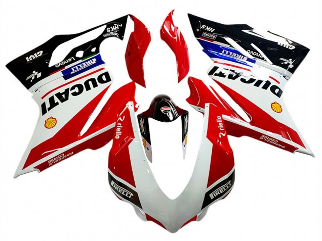 Descuento Carenados Moto Ducati Panigale V4 V4S 2018-2019 - Blanco Rojo Negro Brillante Lenovo