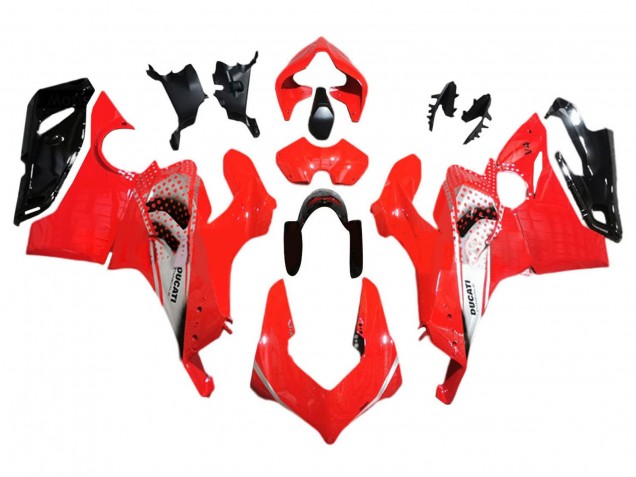 Descuento Carenados Moto Ducati Panigale V4 V4S 2018-2019 - Plata Rojo Negro Brillante