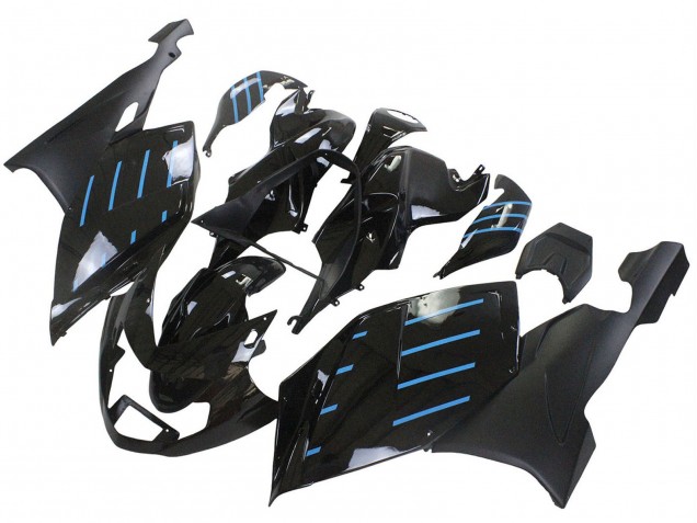 Descuento Carenados Moto BMW K1200S 2005-2010 - Negro Brillante Negro Mate Azul Línea