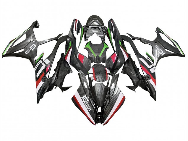 Descuento Carenados Moto BMW S1000RR 2019-2022 - Negro Rojo Verde FibraCarbono