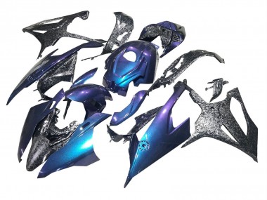 Descuento Carenados Moto BMW S1000RR 2019-2022 - Gradiente Azul Púrpura Falsificado FibraCarbono