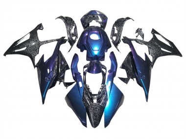 Descuento Carenados Moto BMW S1000RR 2019-2022 - Gradiente Azul Púrpura Falsificado FibraCarbono
