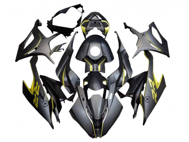 Descuento Carenados Moto BMW S1000RR 2019-2022 - Negro Amarillo FibraCarbono