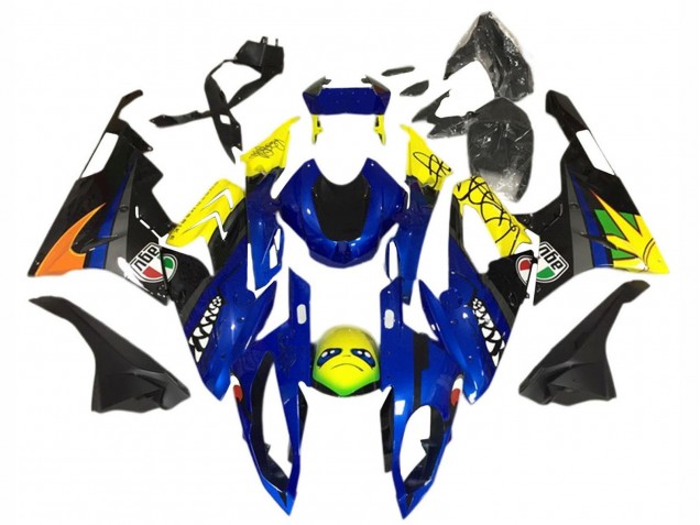 Descuento Carenado Moto BMW S1000RR 2015-2016 - Amarillo Azul Negro Tiburón