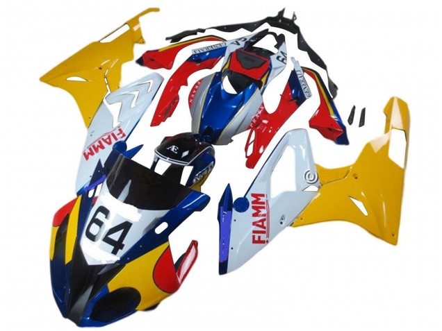 Descuento Carenados Moto BMW S1000RR 2015-2016 - Amarillo Blanco Azul Fiamm 64