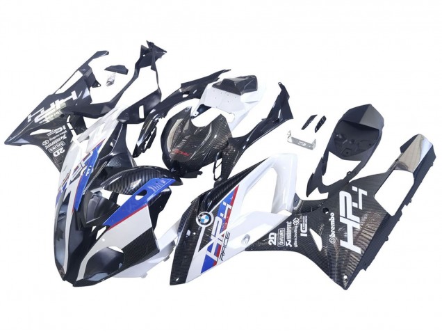 Descuento Carenados Moto BMW S1000RR 2015-2016 - Blanco Azul Negro FibraCarbono