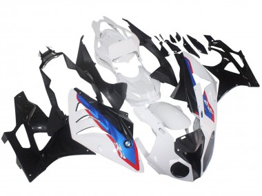 Descuento Carenados Moto BMW S1000RR 2009-2014 - Blanco Rojo Azul Negro Brillante HP Becker Carbon