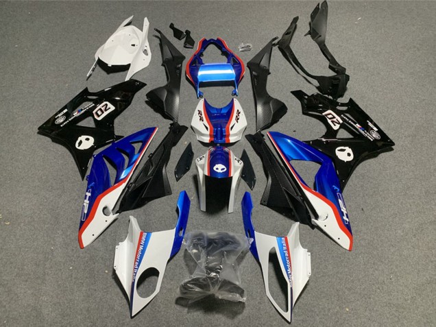 Descuento Plásticos Moto ABS BMW S1000RR 2009-2014 - Blanco Rojo Azul Negro Brillante